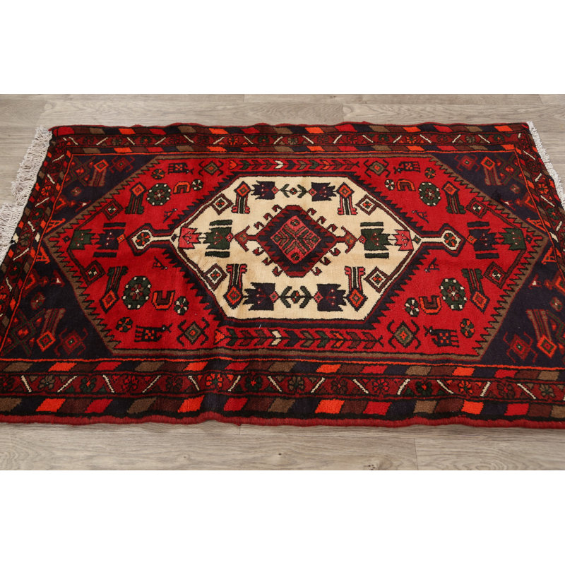 One-of-a-Kind 3'3" X 5' New Age Wool Area Rug in Red