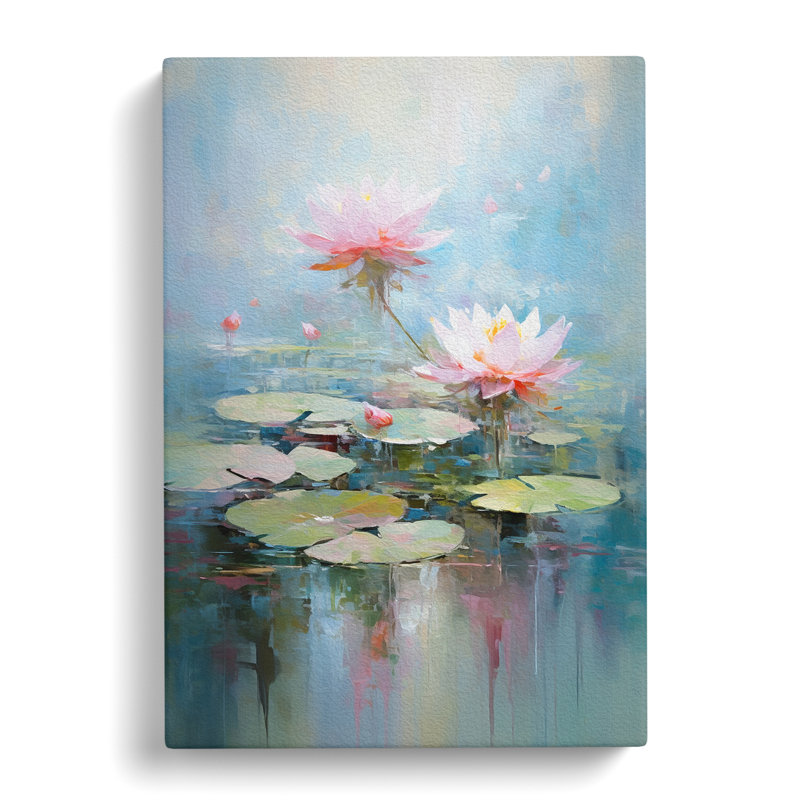 Lotus Flower Impressionism No.3 - Wrapped Canvas, 76cm H x 50cm W x 3cm D