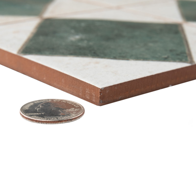 Kings Arles 13 In. X 13 In. Ceramic Floor And Wall Tile, Green/Beige