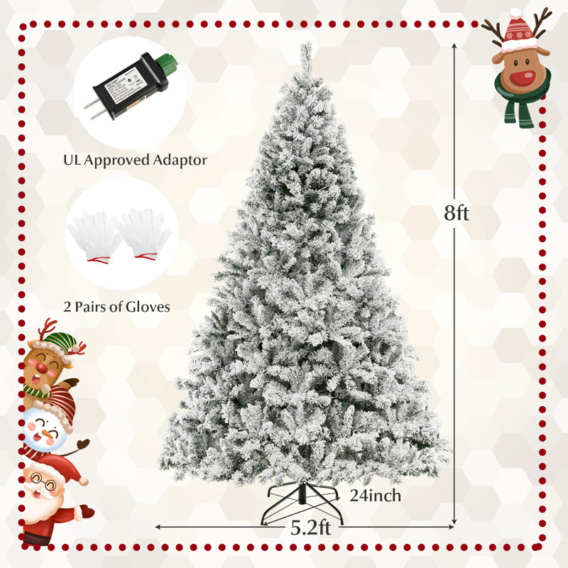 Arbre de Noël illuminé pin artificiel, Remise en plastique l 8 pi