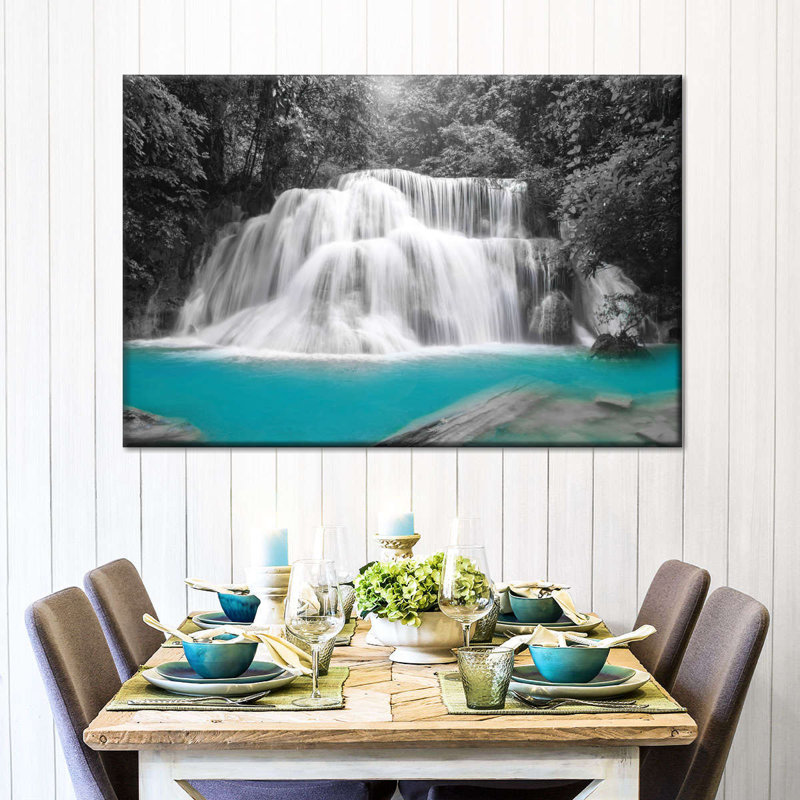 Pop Rainforest Waterfall Canvas Print, 8" H x 12" W x 1" D