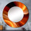 «Orange Abstract Warm Fractal Design II», miroir mural décoratif rond orange, art imprimé en métal-97183553