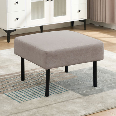 Repose-pieds en tissu beige avec rangement intelligent, confort de salon moderne