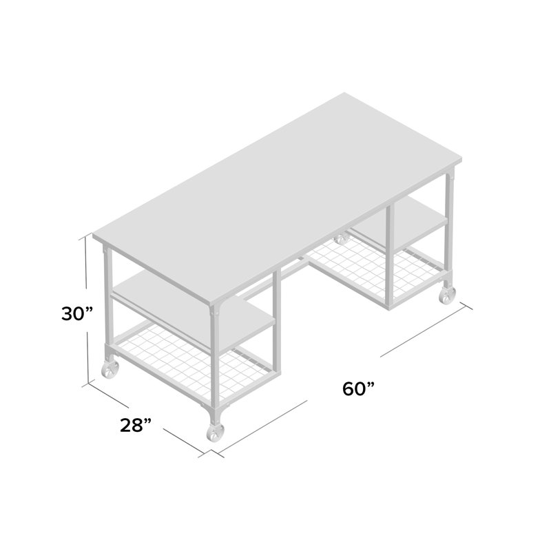 Malonne Solid Wood Top Writing Desk