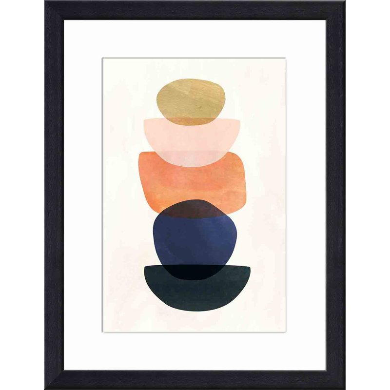 Mod Mods II par Victoria Borges - peinture encadrée, Noir, H 12 po x l 12 po