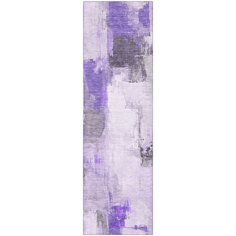 Premium Machine Washable Pinkston Abstract Rug, Runner 2'3" x 7'6"