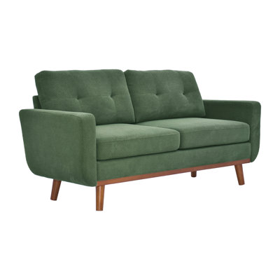 65-Inch Modern Minimalist Two-Seater Sofa, Featuring  Nubby Upholstery And Solid Wood Legs