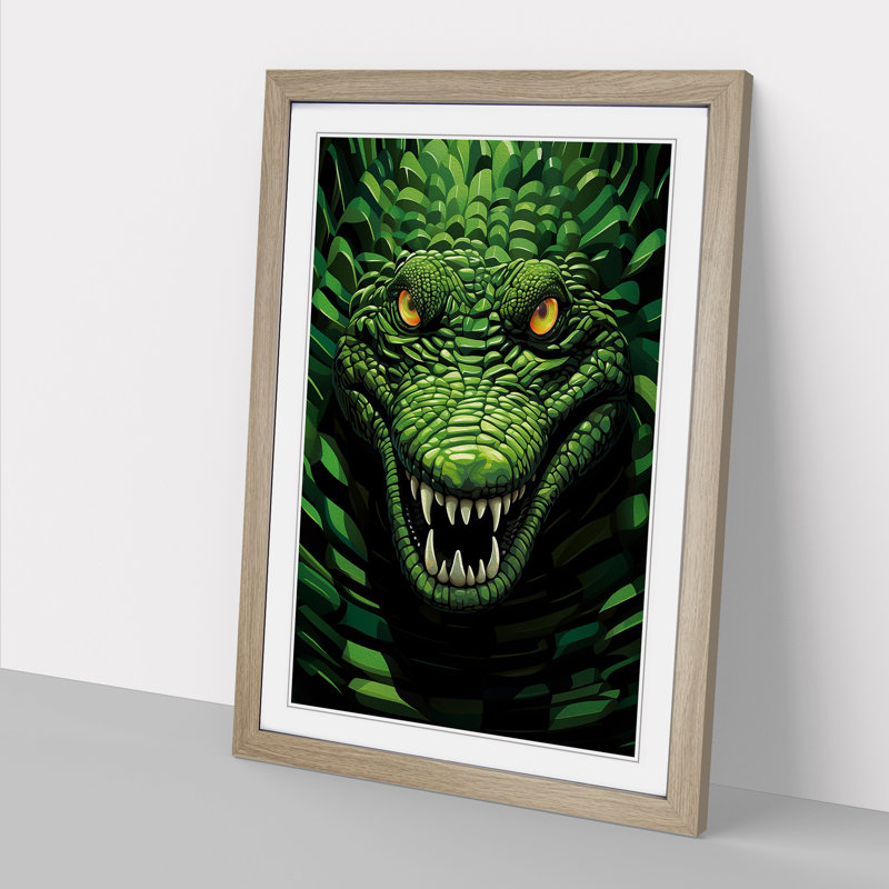 Single Picture Frame Print on Wood, Oak Framed, 34cm H x 25cm W