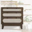 Boho Farmhouse Rattan 3-Drawer Dresser with Tapered Wood Legs | Wide Accent Chest 31.5x15.7x31.2" for Bedroom, Living Room & Entryway-1687561546
