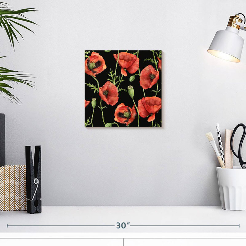 Harnek - coquelicots et fleurs, H 10 po x l 10 po