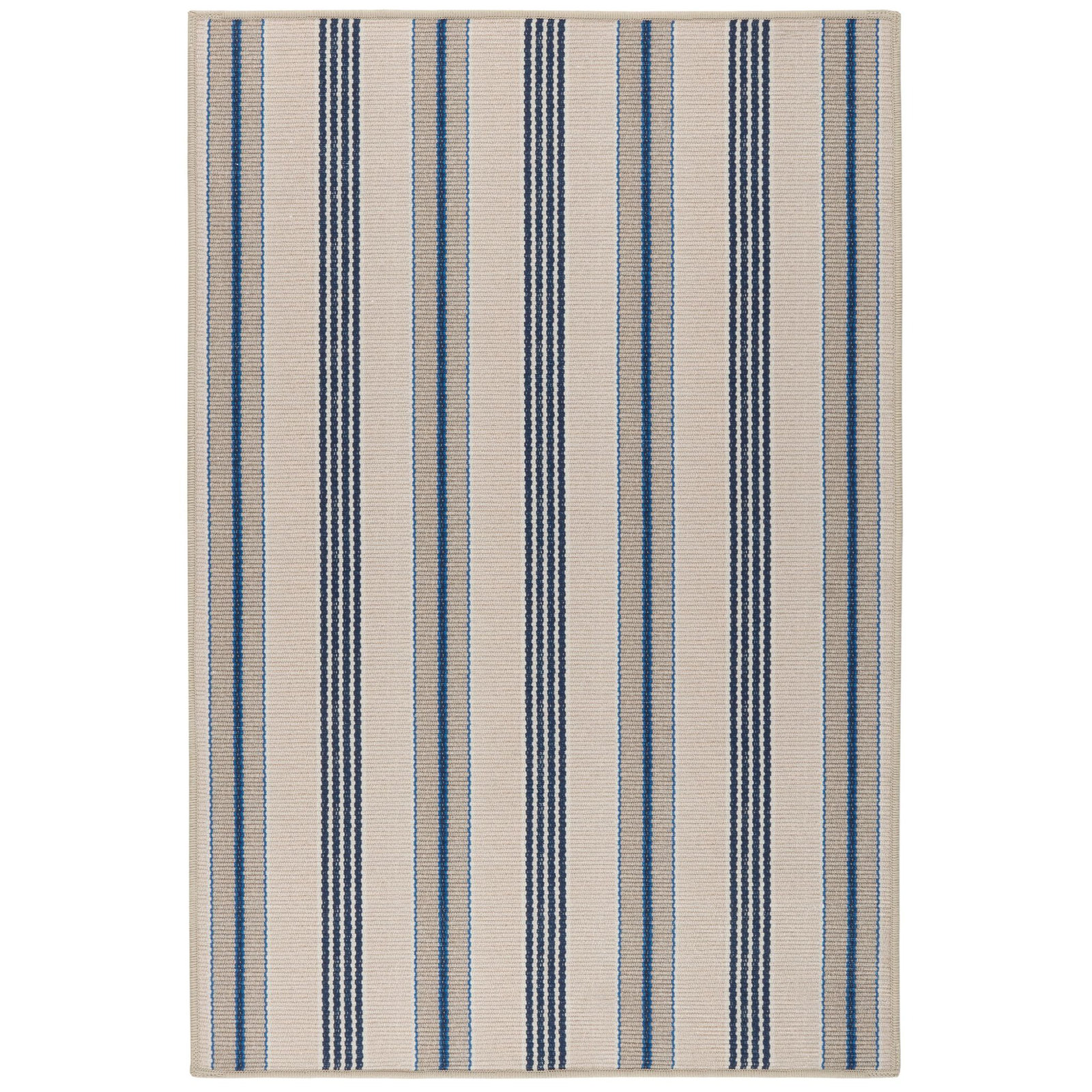 Nimes Ticking Neutral Machine Washable Rug, Runner 2'6" x 8'