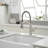 Single Hole Kitchen Faucet With Pull Down Sprayer Single Handle Kitchen Sink Faucets Commercial Brass High Arc Kitchen Basin Taps With Deck Plate-107382896