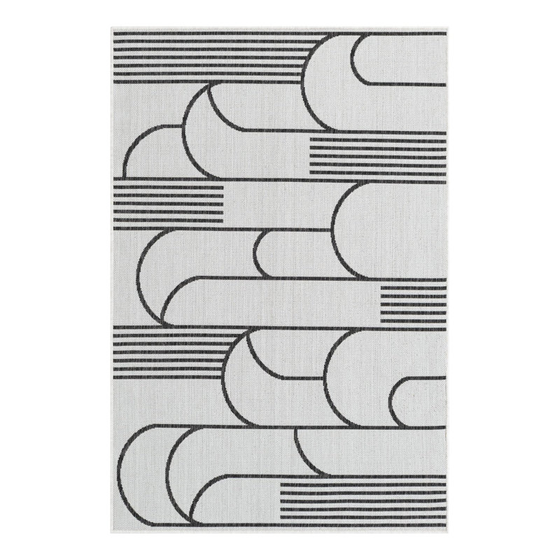 Tapis intérieur / extérieur d'extérieur moderne, Rectangle 4 pi 1 po x 6 pi 1 po