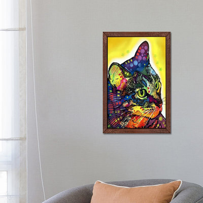 Confident Cat by Dean Russo - Floater Frame Print on Canvas