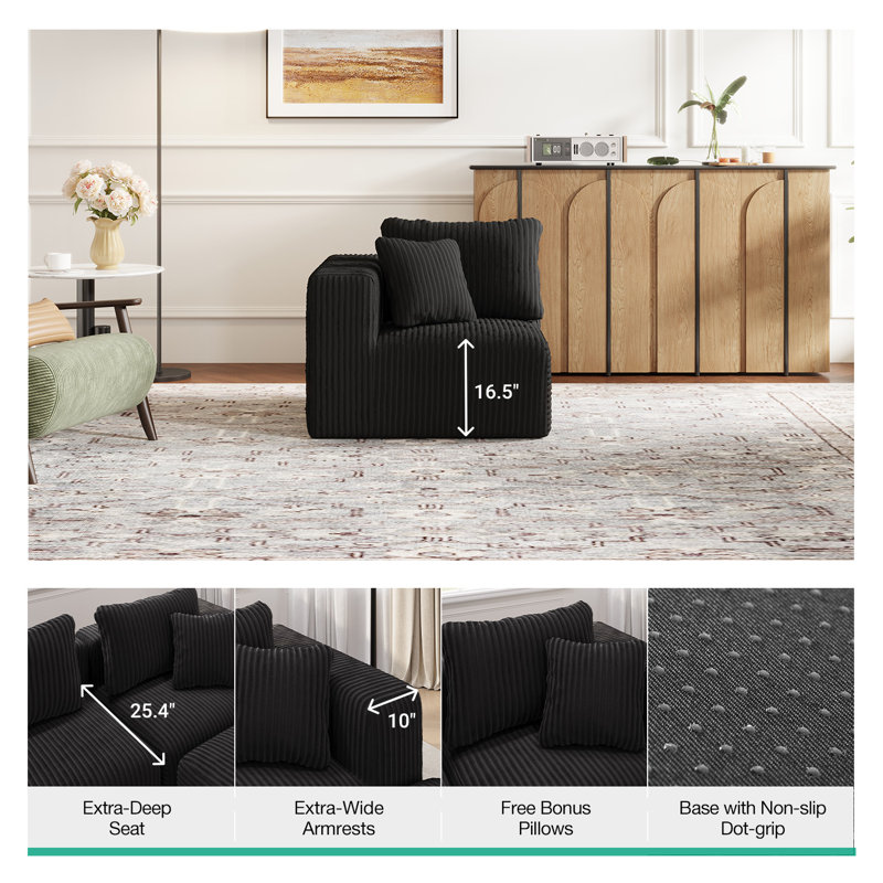 Modern Plush-upholstered Accent Sofa