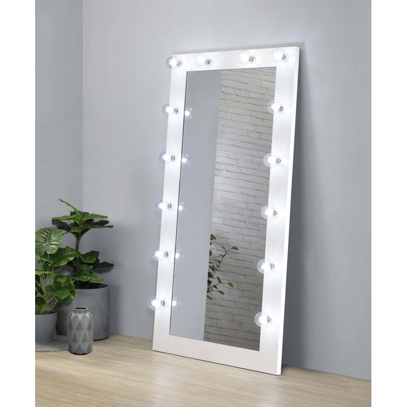 32 x 71 Inch Floor Mirror LED Lighting , White