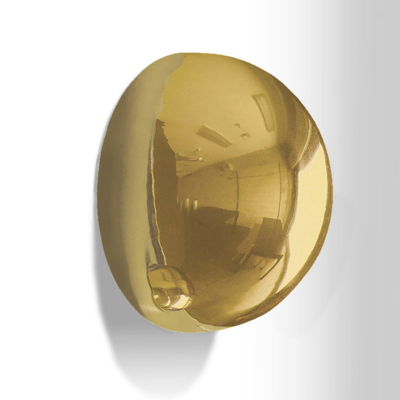 Half Ball 6"d, Gold Gloss, Gloss Gold, 6" H x 6" W x 4" D