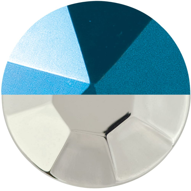 Chrysalis Collection Knob 1-3/16 Inch Diameter, Polished Nickel/Blue