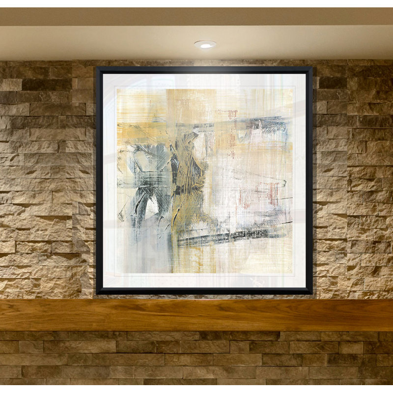 « réflexions ii », reproduction de peinture à l’huile, H 30,5 po x l 30,5 po x P 1,5 po, Cadre plastique noir