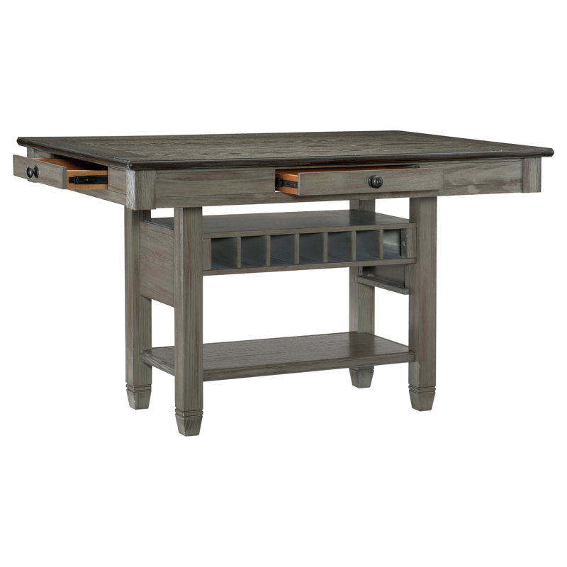 Ensemble de salle à manger rectangulaire L 60 po x l 40 po Badriya, Gris antique, 7