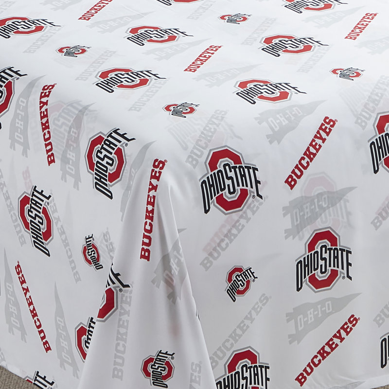NCAA Bed Sheet Sets By Sweet Home Collection, Ohio State Buckeyes - Twin XL, Twin XL Sheet Set with 1 Pillowcase