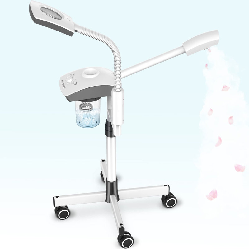 Organisateur de maquillage autoportant avec lampe grossissante 3X, Blanc