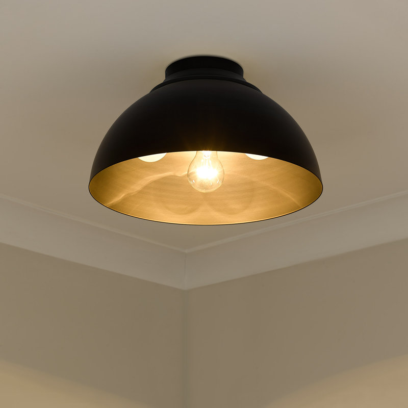Ringwood Steel Flush Mount, Matte White, Matte Black