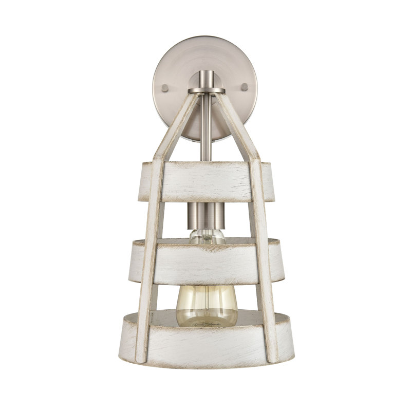 Applique murale 1 lumière de 14 po de hauteur Brigantine - nickel satiné, Nickel satiné