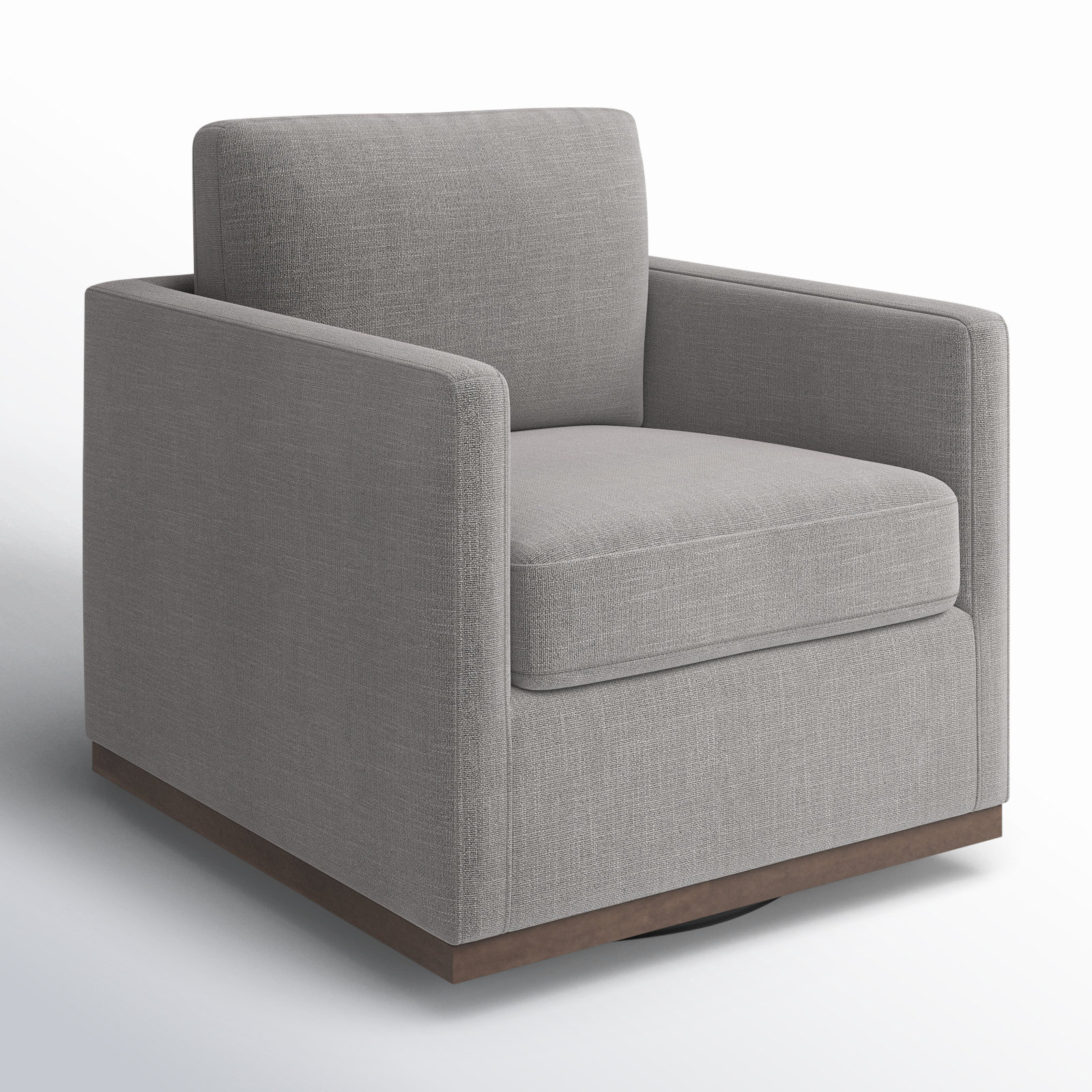 Bobbi Upholstered Swivel Armchair, Effie Flint Performance Linen