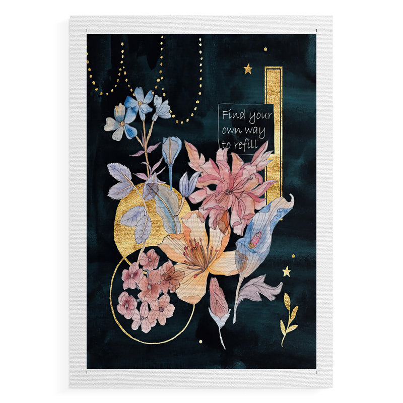 Fleurs au clair de lune II - Impression sur toile seulement - NON-CADRE, H 27 po x l 18 po