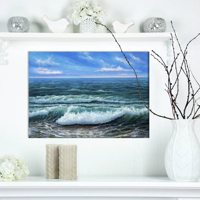 Reproduction d’art graphique sur toile tendue bleu ciel océan