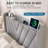 Tufted Velvet Upholstered Bed with Charging Station & Storage Shelf (Light Gray, Queen Size)-518974237-518974238