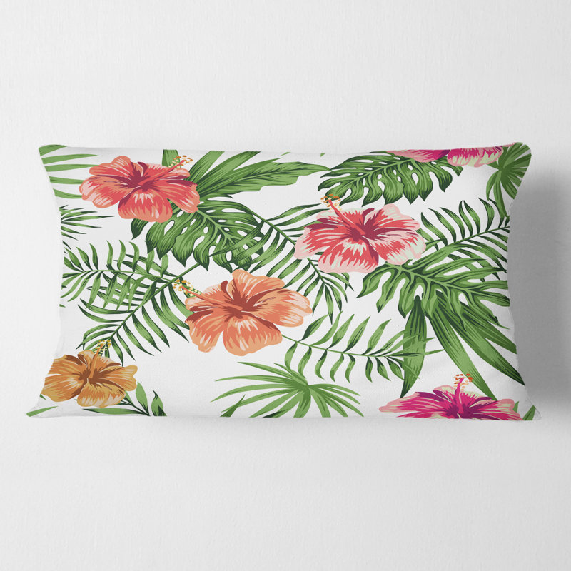 Coussin tropical plantes et fleurs tropical ii
