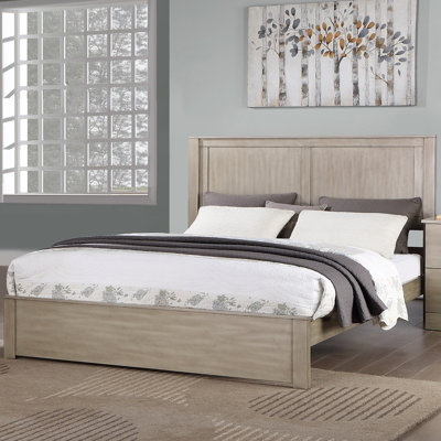 Wooden Eastern Bed With 2 Panels Headboard Design