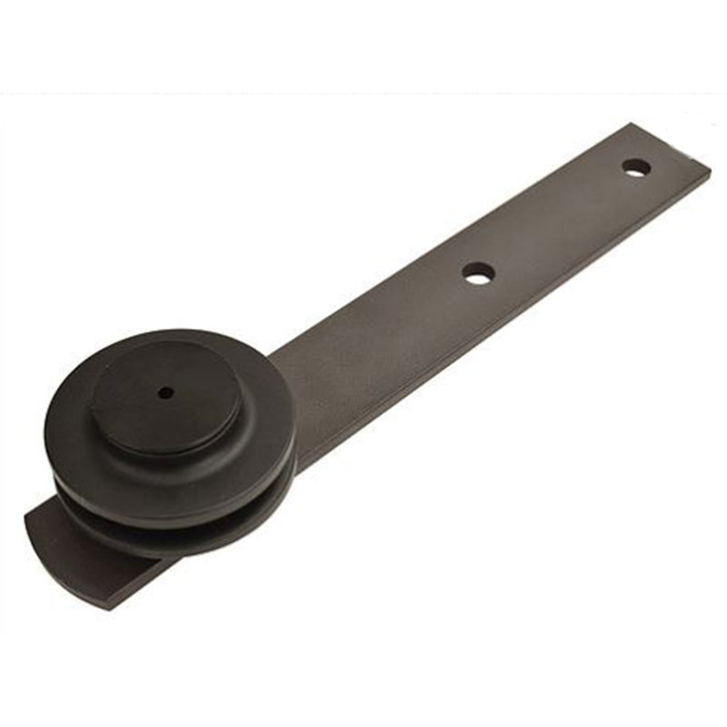 Ensemble de quincaillerie de porte de grange à double rail à sangle droite Classic, Noir mat