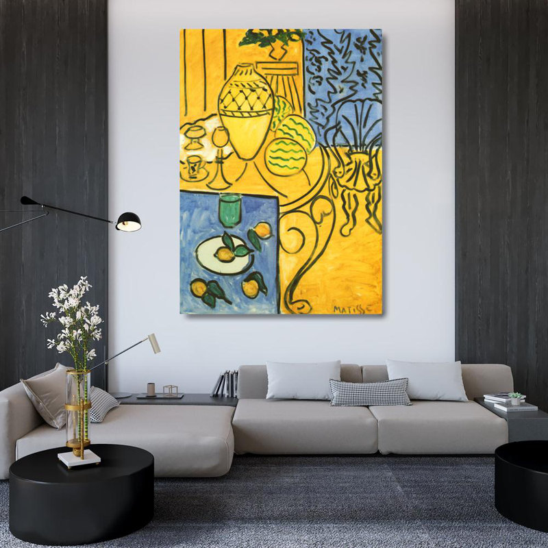 Interior in Yellow and Blue, 1946, 48" H x 34" W