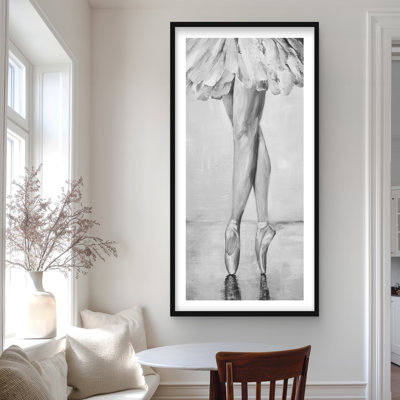 Ballet Classic Steps - Black Framed Matted Print for Decor