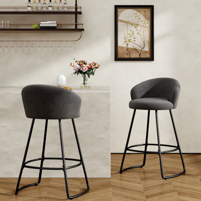 Upholstered Counter Stool With Metal Frame by Latitude Run