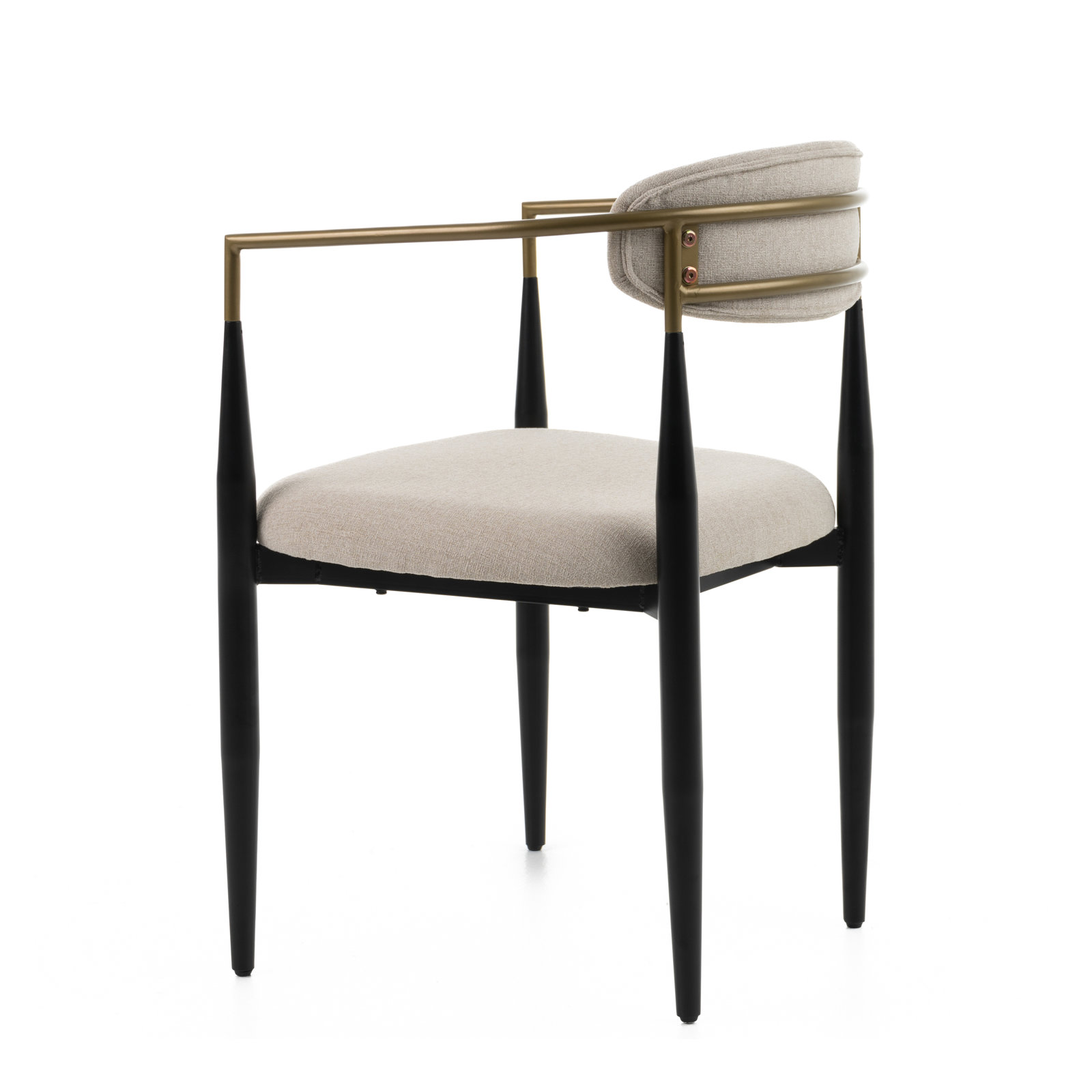 Ayliana Fabric Arm Chair Dining Chair, Beige