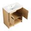 Meuble-lavabo de 30 po avec lavabo en céramique. Armoire en contreplaqué, 2 portes. Conception épurée. Facile à assembler. Armoire en contreplaqué de chêne. Hanche à fermeture en douceur. Assemblage. Finition
