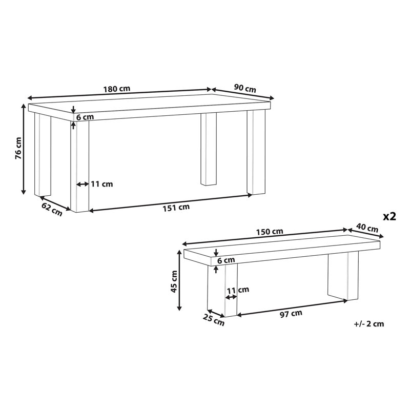 Lauge 4 - Person Concrete Dining Set