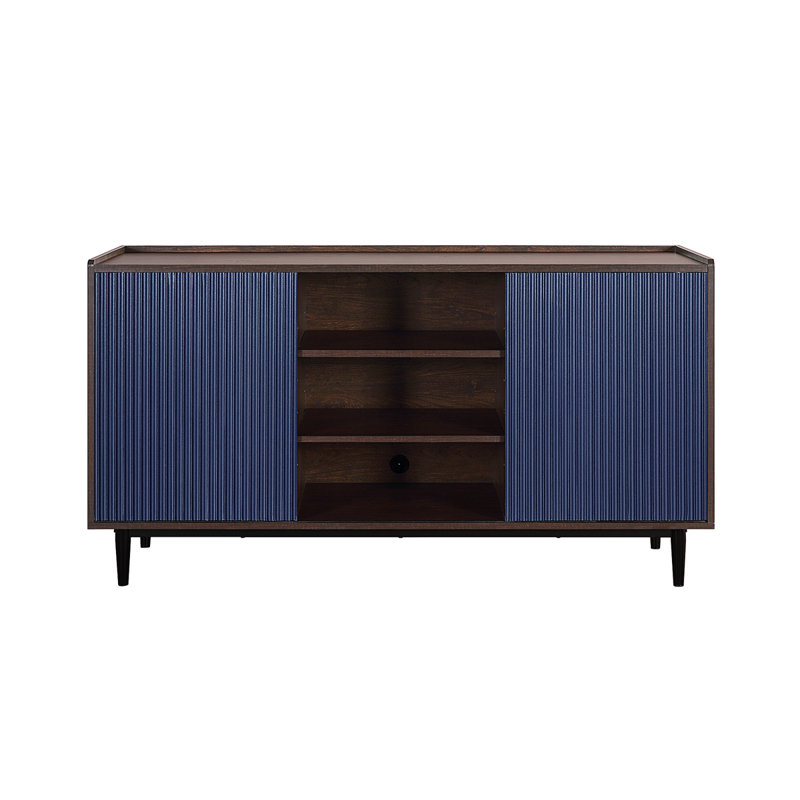 Duane 59" Fluted Sideboard, Navy Blue
