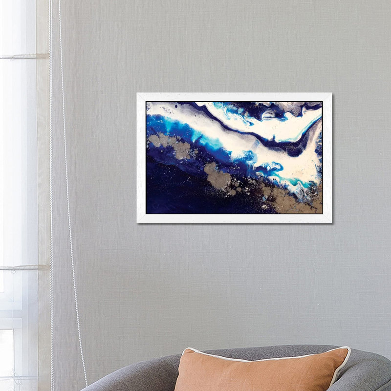 Sydney Harbour Ice Flow by Antuanelle - Floater Frame Painting on Canvas, White Framed, 101.6 cm H x 66.04 cm W