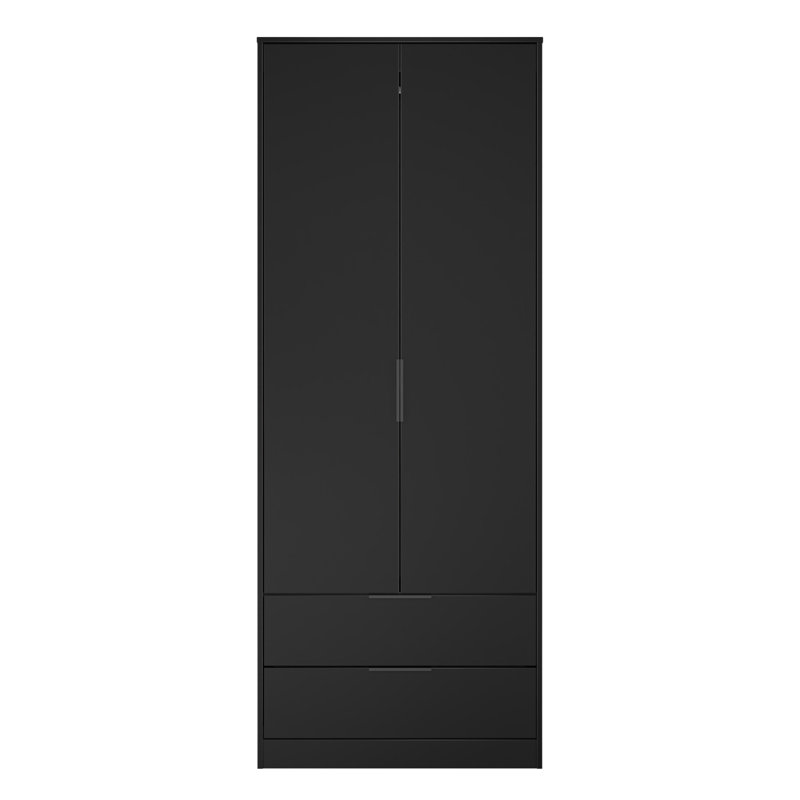 Taeyah 2 Door 2 Drawer Wardrobe, Black