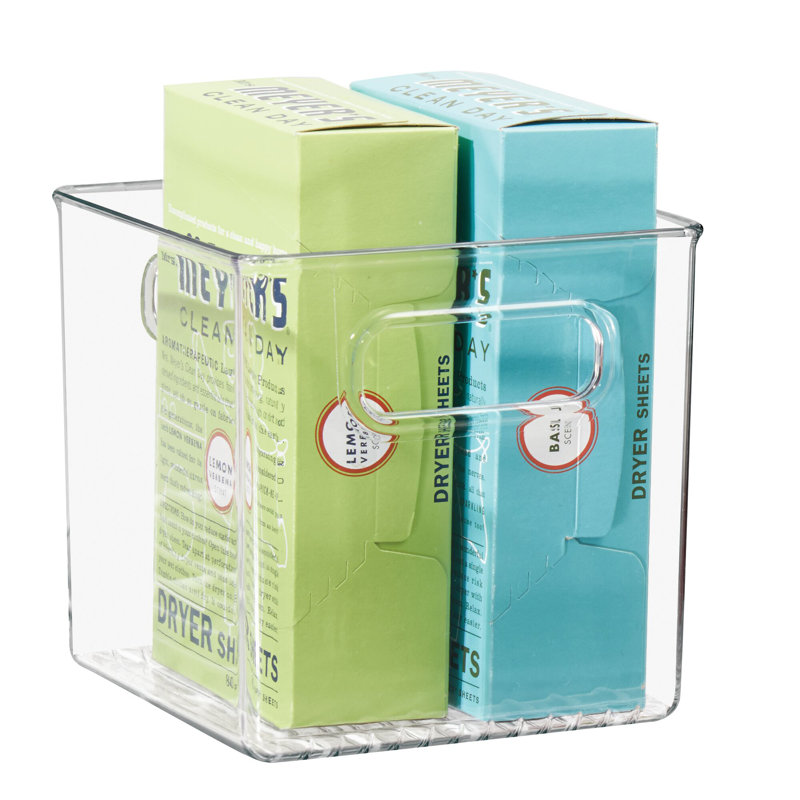 Clear BPA-Free 6x6x6 Storage Bin with Handles
