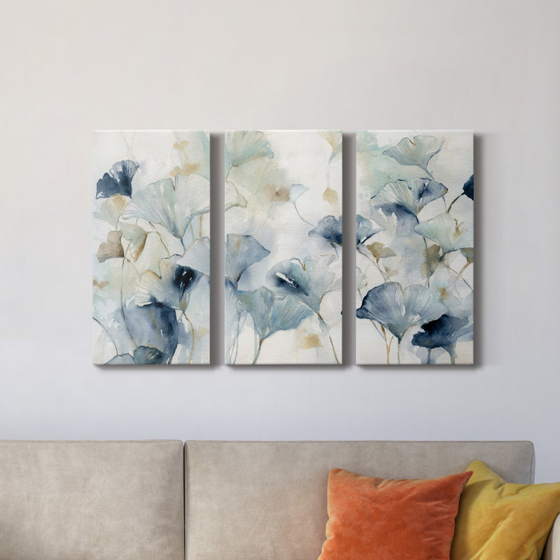 Glorious Ginkgo - Ensemble de 3 toiles tendues, H 60 po x l 120 po x P 1 po
