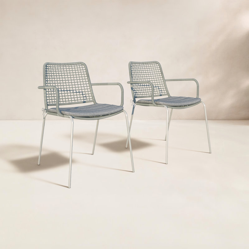 Fauteuil de patio empilable Vashon, Gris