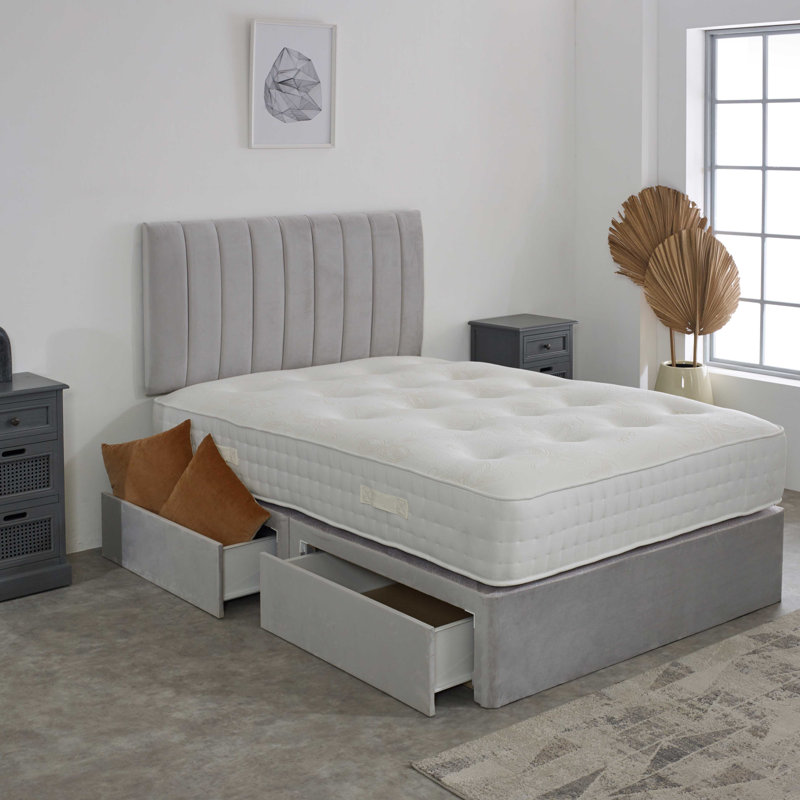 Pocketsprung Divan Bed Set, Silver, Super King (6')