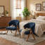 Chaises d'appoint modernes en tissu de velours avec structure en bois massif, chaises rembourrées pour le salon ou le coin lecture-782639056