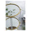 Étagère en miroir à 3 niveaux or et blanc avec plateau rond, 16 po de diamètre x H 39,5 po
